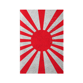 Обложка для паспорта матовая кожа с принтом Япония в Екатеринбурге, натуральная матовая кожа | размер 19,3 х 13,7 см; прозрачные пластиковые крепления | Тематика изображения на принте: country | japan | государство | страна | флаг | флаги | япония