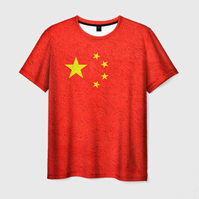 Мужская футболка 3D с принтом Китай в Екатеринбурге, 100% полиэфир | прямой крой, круглый вырез горловины, длина до линии бедер | Тематика изображения на принте: china | country | государство | китай | кнр | страна | флаг | флаги