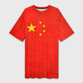 Платье-футболка 3D с принтом Китай в Екатеринбурге,  |  | china | country | государство | китай | кнр | страна | флаг | флаги
