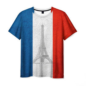 Мужская футболка 3D с принтом Франция в Екатеринбурге, 100% полиэфир | прямой крой, круглый вырез горловины, длина до линии бедер | country | france | государство | страна | флаг | флаги | франция