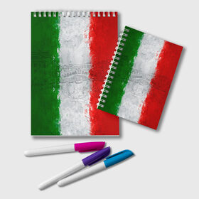 Блокнот с принтом Италия в Екатеринбурге, 100% бумага | 48 листов, плотность листов — 60 г/м2, плотность картонной обложки — 250 г/м2. Листы скреплены удобной пружинной спиралью. Цвет линий — светло-серый
 | country | italy | государство | италия | страна | флаг | флаги