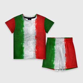 Детский костюм с шортами 3D с принтом Италия в Екатеринбурге,  |  | Тематика изображения на принте: country | italy | государство | италия | страна | флаг | флаги