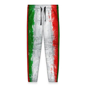 Женские брюки 3D с принтом Италия в Екатеринбурге, полиэстер 100% | прямой крой, два кармана без застежек по бокам, с мягкой трикотажной резинкой на поясе и по низу штанин. В поясе для дополнительного комфорта — широкие завязки | country | italy | государство | италия | страна | флаг | флаги