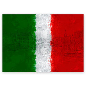 Поздравительная открытка с принтом Италия в Екатеринбурге, 100% бумага | плотность бумаги 280 г/м2, матовая, на обратной стороне линовка и место для марки
 | country | italy | государство | италия | страна | флаг | флаги