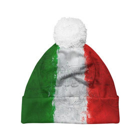Шапка 3D c помпоном с принтом Италия в Екатеринбурге, 100% полиэстер | универсальный размер, печать по всей поверхности изделия | country | italy | государство | италия | страна | флаг | флаги