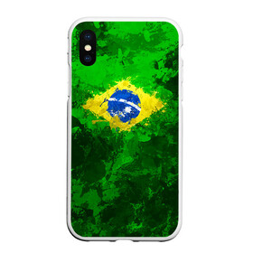 Чехол для iPhone XS Max матовый с принтом Бразилия в Екатеринбурге, Силикон | Область печати: задняя сторона чехла, без боковых панелей | Тематика изображения на принте: brazil | country | бразилия | государство | страна | флаг | флаги