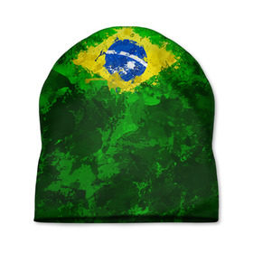 Шапка 3D с принтом Бразилия в Екатеринбурге, 100% полиэстер | универсальный размер, печать по всей поверхности изделия | Тематика изображения на принте: brazil | country | бразилия | государство | страна | флаг | флаги
