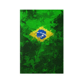 Обложка для паспорта матовая кожа с принтом Бразилия в Екатеринбурге, натуральная матовая кожа | размер 19,3 х 13,7 см; прозрачные пластиковые крепления | Тематика изображения на принте: brazil | country | бразилия | государство | страна | флаг | флаги