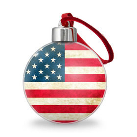 Ёлочный шар с принтом США в Екатеринбурге, Пластик | Диаметр: 77 мм | country | usa | америка | государство | соединённые штаты америки | страна | флаг | флаги | штаты