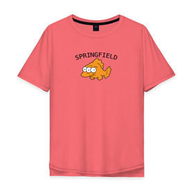 Мужская футболка хлопок Oversize с принтом Спрингфилд | Springfield в Екатеринбурге, 100% хлопок | свободный крой, круглый ворот, “спинка” длиннее передней части | springfield | the simpsons | симпсоны | спрингфилд