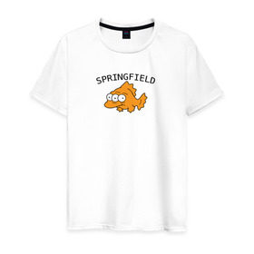 Мужская футболка хлопок с принтом Спрингфилд | Springfield в Екатеринбурге, 100% хлопок | прямой крой, круглый вырез горловины, длина до линии бедер, слегка спущенное плечо. | springfield | the simpsons | симпсоны | спрингфилд