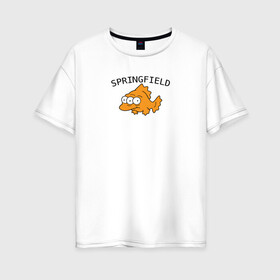 Женская футболка хлопок Oversize с принтом Спрингфилд Springfield в Екатеринбурге, 100% хлопок | свободный крой, круглый ворот, спущенный рукав, длина до линии бедер
 | springfield | the simpsons | симпсоны | спрингфилд