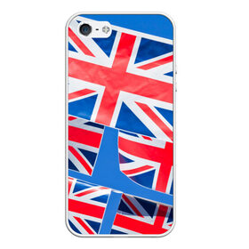 Чехол для iPhone 5/5S матовый с принтом Британские флаги в Екатеринбурге, Силикон | Область печати: задняя сторона чехла, без боковых панелей | англия | британия | великобритания