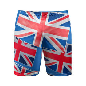 Мужские шорты 3D спортивные с принтом Британские флаги в Екатеринбурге,  |  | англия | британия | великобритания