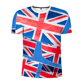 Мужская футболка 3D спортивная с принтом Британские флаги в Екатеринбурге, 100% полиэстер с улучшенными характеристиками | приталенный силуэт, круглая горловина, широкие плечи, сужается к линии бедра | англия | британия | великобритания