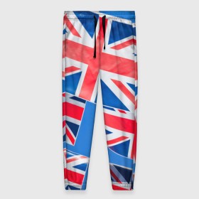 Женские брюки 3D с принтом Британские флаги в Екатеринбурге, полиэстер 100% | прямой крой, два кармана без застежек по бокам, с мягкой трикотажной резинкой на поясе и по низу штанин. В поясе для дополнительного комфорта — широкие завязки | англия | британия | великобритания