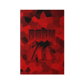Обложка для паспорта матовая кожа с принтом Doom classic 3 в Екатеринбурге, натуральная матовая кожа | размер 19,3 х 13,7 см; прозрачные пластиковые крепления | Тематика изображения на принте: 