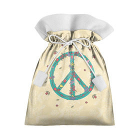 Подарочный 3D мешок с принтом Peace в Екатеринбурге, 100% полиэстер | Размер: 29*39 см | Тематика изображения на принте: peace | мир | пис | хиппи | цветы