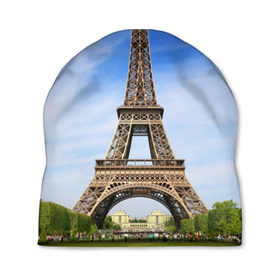 Шапка 3D с принтом Эйфелева башня в Екатеринбурге, 100% полиэстер | универсальный размер, печать по всей поверхности изделия | france | франция | эфелева