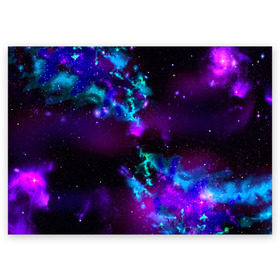 Поздравительная открытка с принтом Звездное небо в Екатеринбурге, 100% бумага | плотность бумаги 280 г/м2, матовая, на обратной стороне линовка и место для марки
 | вселенная | галактика | звезды | планеты | туманность