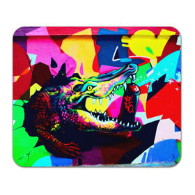 Коврик прямоугольный с принтом Крокодил в Екатеринбурге, натуральный каучук | размер 230 х 185 мм; запечатка лицевой стороны | цветной | яркий