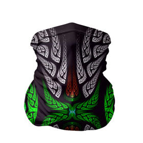 Бандана-труба 3D с принтом Трайбл в Екатеринбурге, 100% полиэстер, ткань с особыми свойствами — Activecool | плотность 150‒180 г/м2; хорошо тянется, но сохраняет форму | зелёный | паттерн | текстура | цветной