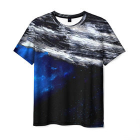Мужская футболка 3D с принтом Астероид в Екатеринбурге, 100% полиэфир | прямой крой, круглый вырез горловины, длина до линии бедер | вселенная | галактика | звезды | планеты | туманность