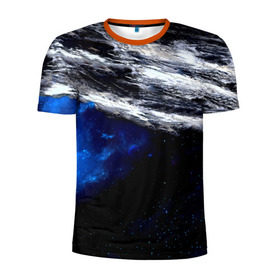Мужская футболка 3D спортивная с принтом Астероид в Екатеринбурге, 100% полиэстер с улучшенными характеристиками | приталенный силуэт, круглая горловина, широкие плечи, сужается к линии бедра | вселенная | галактика | звезды | планеты | туманность