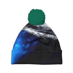 Шапка 3D c помпоном с принтом Астероид в Екатеринбурге, 100% полиэстер | универсальный размер, печать по всей поверхности изделия | вселенная | галактика | звезды | планеты | туманность