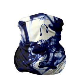 Бандана-труба 3D с принтом Дым в Екатеринбурге, 100% полиэстер, ткань с особыми свойствами — Activecool | плотность 150‒180 г/м2; хорошо тянется, но сохраняет форму | белый | разводы | чернила | чёрный