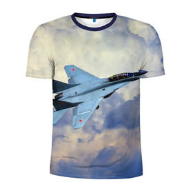 Мужская футболка 3D спортивная с принтом Авиация в Екатеринбурге, 100% полиэстер с улучшенными характеристиками | приталенный силуэт, круглая горловина, широкие плечи, сужается к линии бедра | авиация | крылья | небо | полет | самолет