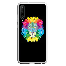 Чехол для Honor P30 с принтом Lion color в Екатеринбурге, Силикон | Область печати: задняя сторона чехла, без боковых панелей | Тематика изображения на принте: lion | голова животного | кот | кошка | лев | цвет