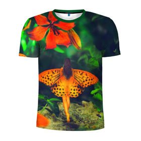 Мужская футболка 3D спортивная с принтом Фея в Екатеринбурге, 100% полиэстер с улучшенными характеристиками | приталенный силуэт, круглая горловина, широкие плечи, сужается к линии бедра | бабочка | волшебство | красота | новая | фея | цветок