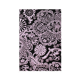 Обложка для паспорта матовая кожа с принтом Узоры в Екатеринбурге, натуральная матовая кожа | размер 19,3 х 13,7 см; прозрачные пластиковые крепления | Тематика изображения на принте: кружево | розовый | цветы