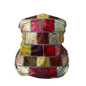 Бандана-труба 3D с принтом Квадрат в Екатеринбурге, 100% полиэстер, ткань с особыми свойствами — Activecool | плотность 150‒180 г/м2; хорошо тянется, но сохраняет форму | мозаика | паттерн | цветной