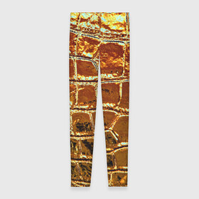Леггинсы 3D с принтом Золотая кожа в Екатеринбурге, 80% полиэстер, 20% эластан | Эластичный пояс, зауженные к низу, низкая посадка | металлик | текстура