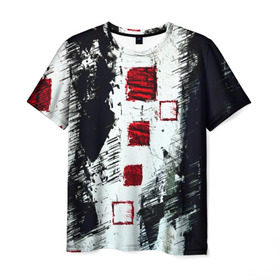 Мужская футболка 3D с принтом Штриховка в Екатеринбурге, 100% полиэфир | прямой крой, круглый вырез горловины, длина до линии бедер | абстракция | абстракция красок | брызги | краска | штрихи
