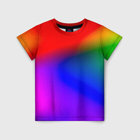 Детская футболка 3D с принтом Радуга в Екатеринбурге, 100% гипоаллергенный полиэфир | прямой крой, круглый вырез горловины, длина до линии бедер, чуть спущенное плечо, ткань немного тянется | абстракция | абстракция красок | цветные