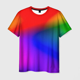 Мужская футболка 3D с принтом Радуга в Екатеринбурге, 100% полиэфир | прямой крой, круглый вырез горловины, длина до линии бедер | абстракция | абстракция красок | цветные