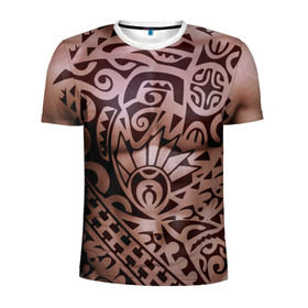 Мужская футболка 3D спортивная с принтом 7487865 в Екатеринбурге, 100% полиэстер с улучшенными характеристиками | приталенный силуэт, круглая горловина, широкие плечи, сужается к линии бедра | 