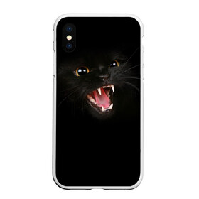 Чехол для iPhone XS Max матовый с принтом Чёрный кот в Екатеринбурге, Силикон | Область печати: задняя сторона чехла, без боковых панелей | киска | кот | кошка