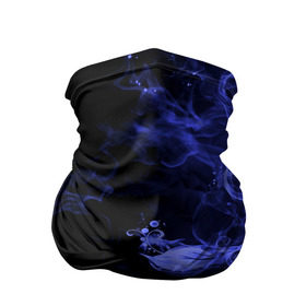 Бандана-труба 3D с принтом Дым в Екатеринбурге, 100% полиэстер, ткань с особыми свойствами — Activecool | плотность 150‒180 г/м2; хорошо тянется, но сохраняет форму | Тематика изображения на принте: синий | цветок | черный