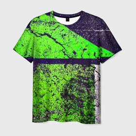 Мужская футболка 3D с принтом Краска(grunge) в Екатеринбурге, 100% полиэфир | прямой крой, круглый вырез горловины, длина до линии бедер | гранж | потертости | стена