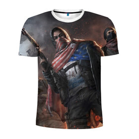 Мужская футболка 3D спортивная с принтом Революция США в Екатеринбурге, 100% полиэстер с улучшенными характеристиками | приталенный силуэт, круглая горловина, широкие плечи, сужается к линии бедра | 