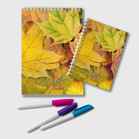 Блокнот с принтом Осенние листья в Екатеринбурге, 100% бумага | 48 листов, плотность листов — 60 г/м2, плотность картонной обложки — 250 г/м2. Листы скреплены удобной пружинной спиралью. Цвет линий — светло-серый
 | жёлтый | зелёный | клён | листва