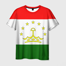 Мужская футболка 3D с принтом Таджикистан в Екатеринбурге, 100% полиэфир | прямой крой, круглый вырез горловины, длина до линии бедер | нации | страна | флаг