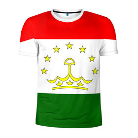Мужская футболка 3D спортивная с принтом Таджикистан в Екатеринбурге, 100% полиэстер с улучшенными характеристиками | приталенный силуэт, круглая горловина, широкие плечи, сужается к линии бедра | нации | страна | флаг