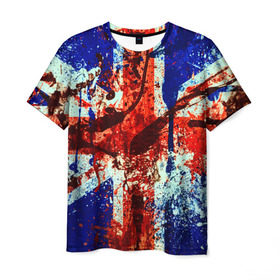 Мужская футболка 3D с принтом Англия в Екатеринбурге, 100% полиэфир | прямой крой, круглый вырез горловины, длина до линии бедер | британия | кляксы | краска | флаг
