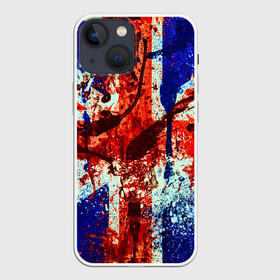 Чехол для iPhone 13 mini с принтом Англия в Екатеринбурге,  |  | британия | кляксы | краска | флаг