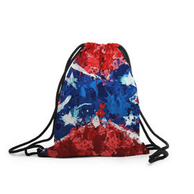 Рюкзак-мешок 3D с принтом Флаг в Екатеринбурге, 100% полиэстер | плотность ткани — 200 г/м2, размер — 35 х 45 см; лямки — толстые шнурки, застежка на шнуровке, без карманов и подкладки | звезды | конфедерация | краска | красный | флаг